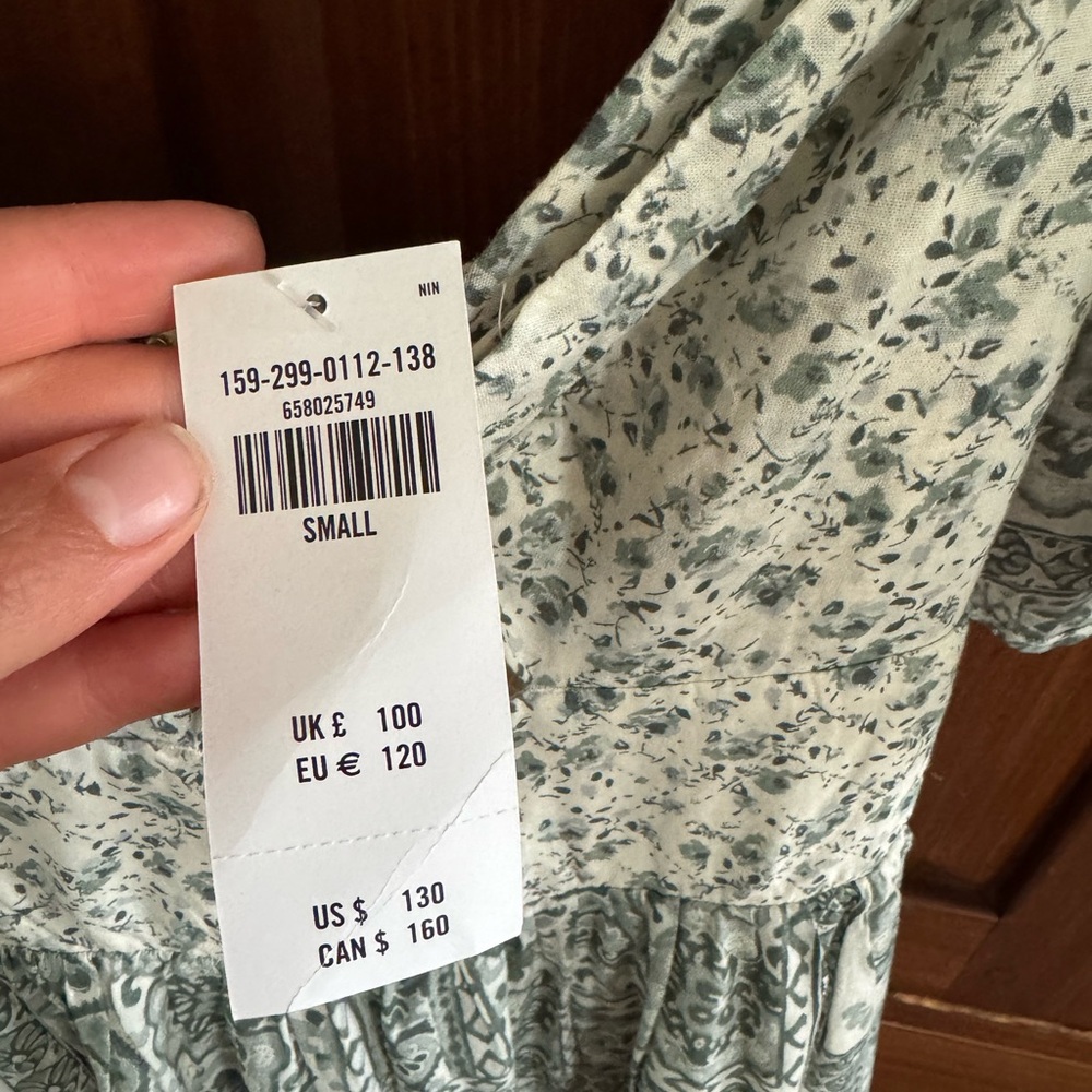 Abercrombie & Fitch Sage Green Floral Patchwork Maxi Dress - Picture 5 of 5